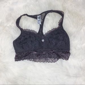 DKNY Bralette ✨ Dark Gray BEAUTIFUL metallic lace
